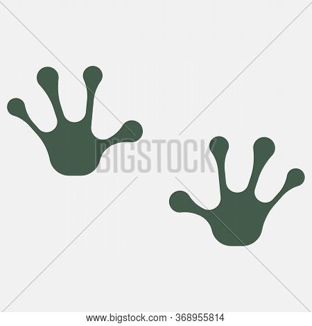 Frog Hand Foot Print Isolated On White Background. Vector Illustration.