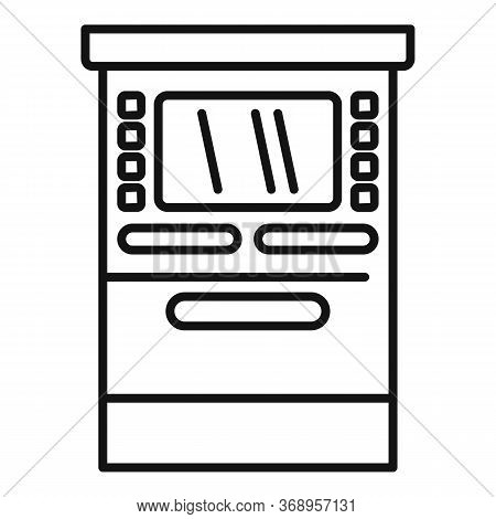 Atm Cashpoint Icon. Outline Atm Cashpoint Vector Icon For Web Design Isolated On White Background
