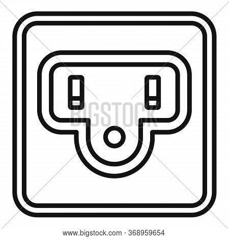 Type B Power Socket Icon. Outline Type B Power Socket Vector Icon For Web Design Isolated On White B