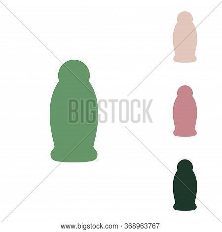 Gel, Foam, Liquid Soap. Dispenser Pump Plastic Bottle. Russian Green Icon With Small Jungle Green, P