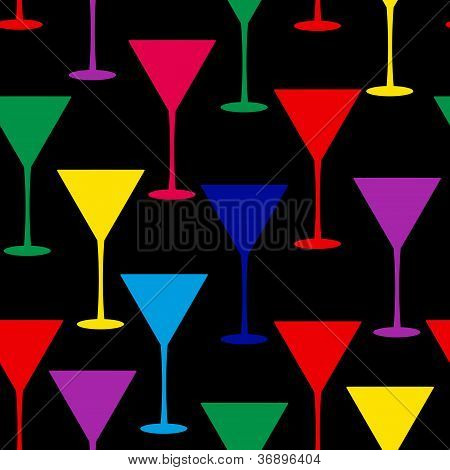 Martini Glas nahtlose Muster-Vektor-illustration