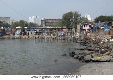 MUMBAI, INDIA - FEBRUARY 13, 2020: Colaba Fishing Village, southern end of Mumbai city, India