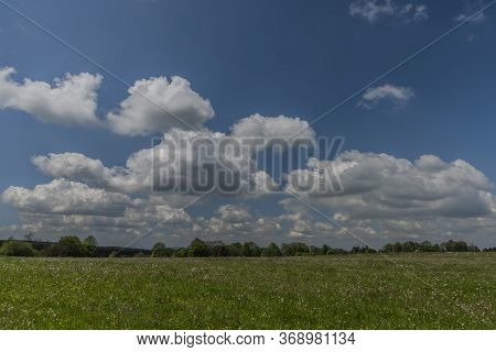Pasture Land And Meadows Near Studanka Village In West Bohemia