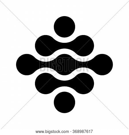 Connected Dots In A Shape Of Square. Black Silhouette Abstract Design Element. Vector Illustration