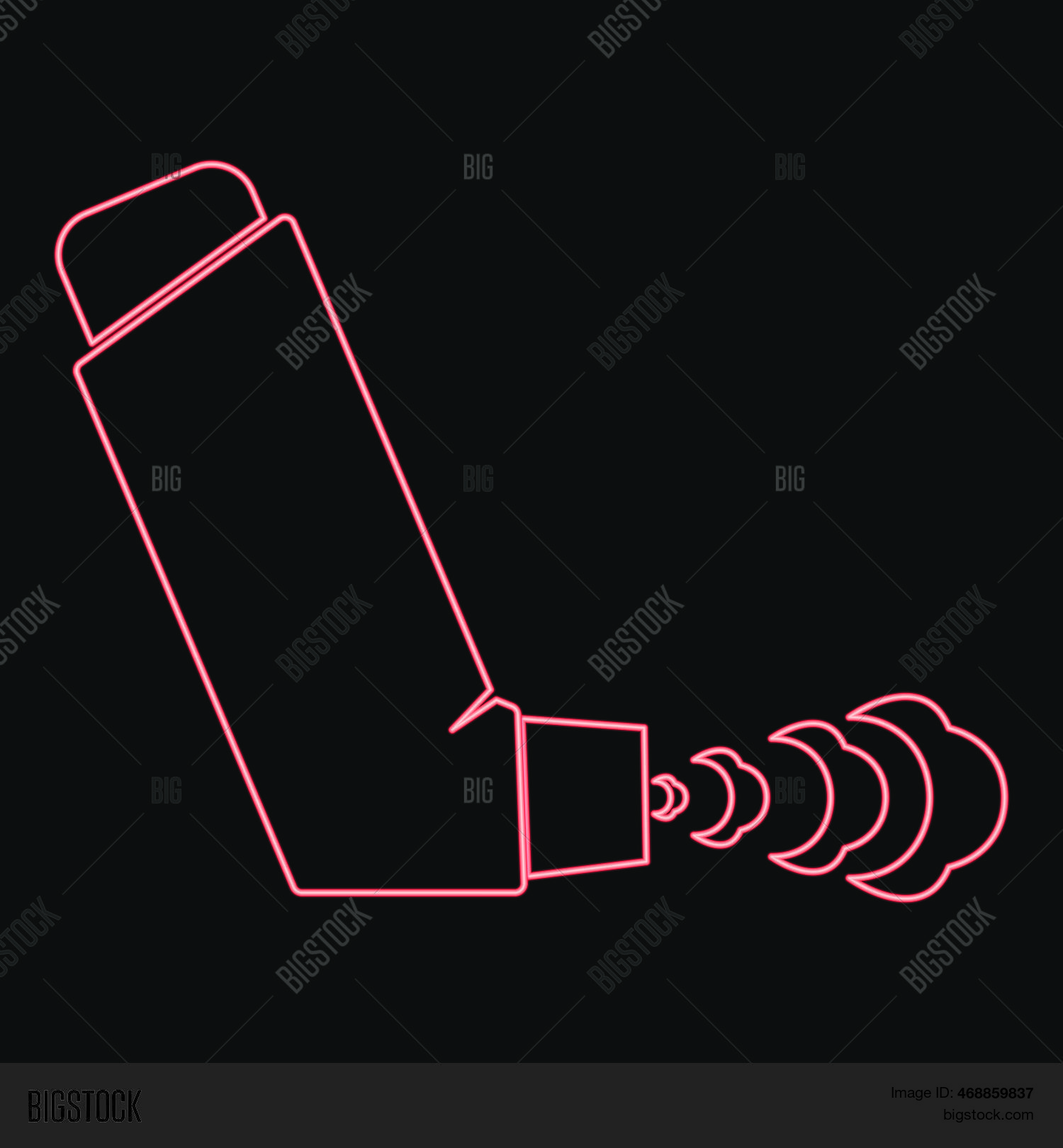 Neon Hand Inhaler Vector & Photo (Free Trial) | Bigstock