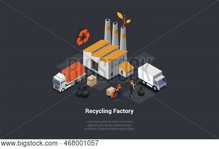 Zero Waste, Recycling For Environmental, Rubbish Separation Concept. Workers Collecting, Sorting Gar