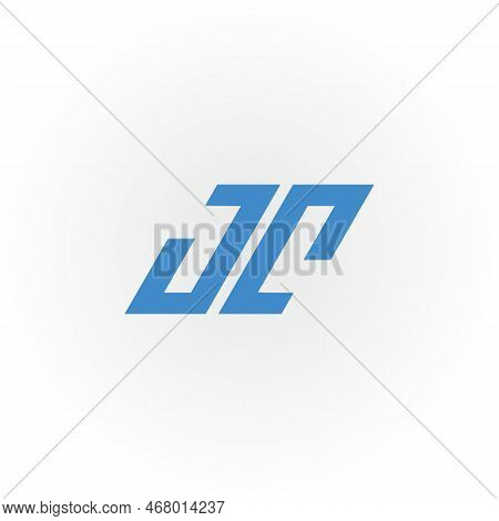 Abstract Initial Letter Jc Or Cj Logo In Blue Color Isolated In White Background Applied For Persona