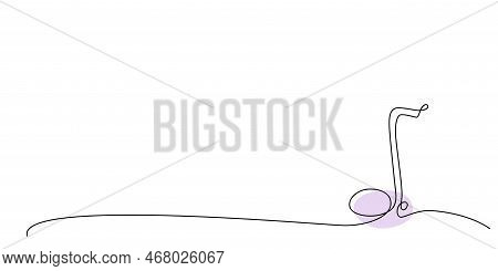 Decoration Continuous Line Hand Drawing Element Note For Concert, Photo Book, Invitations. Vector St
