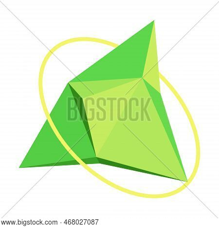 Abstract Figure From Triangular Faces Geometric Shape Design. Three Dimensional Object. Editable Fig