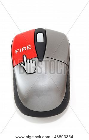 Hand Cursor Clicking On Fire Button