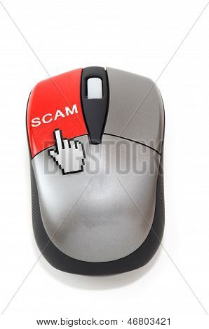 Hand Cursor Clicking On Scam Button