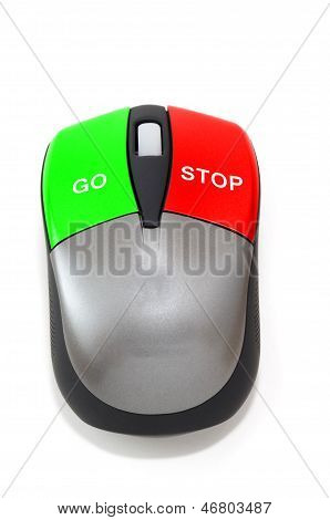 Stop and go concept with a mouse