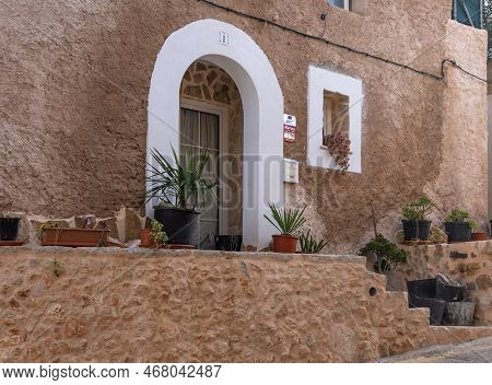 Felanitx, Spain; December 30 2022: Typical Architecture Of The Majorcan Town Of Felanitx At Sunrise.