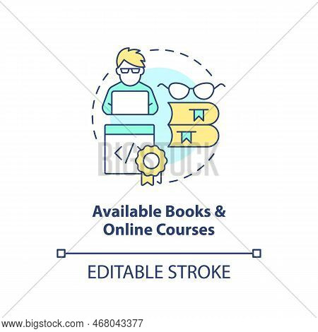 Available Books And Online Courses Concept Icon. Procedural Programming Benefit Abstract Idea Thin L