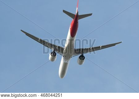 Zurich, Switzerland, December 23, 2022 Helvetic Airways Embraer E195-e2 Aircraft Is Departing From R