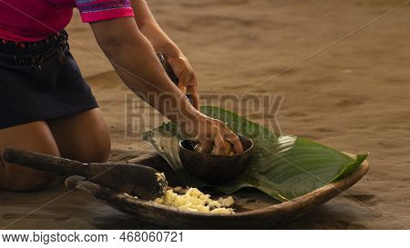 Demonstration Of How Indigenous People Make Chicha