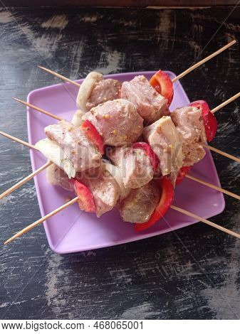 Preparation For Grilled Meat
Background, Food, Pork, Barbecue, Vegetables, Pepper, Onion, Marinade, 