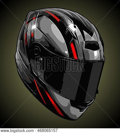 A Cool Gray Helmet Side View Vector