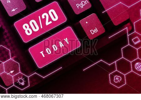 Conceptual Display 80 To 20 Percent. Pareto Principle Of Factor Sparsity Statistical Distribution Of