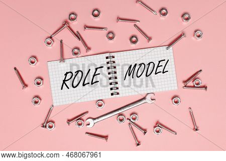 Conceptual Display Role Model. Business Approach A Person Looked To By Others As An Example To Be Im