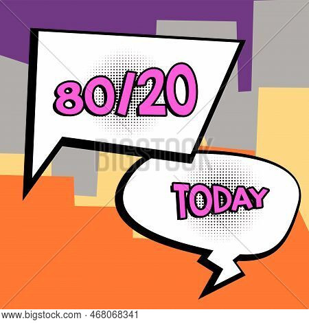 Conceptual Caption 80 To 20 Percent. Pareto Principle Of Factor Sparsity Statistical Distribution Of