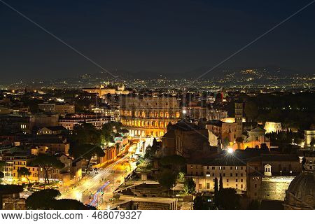 View On The Collosseum From Altare Della Patria