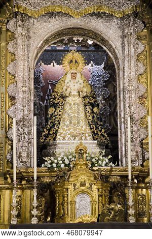 Virgin Of Macarena In Macarena Basilica At Seville; Spain