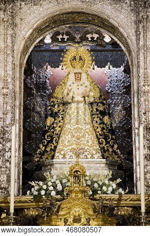 Virgin Of Macarena In Macarena Basilica At Seville; Spain