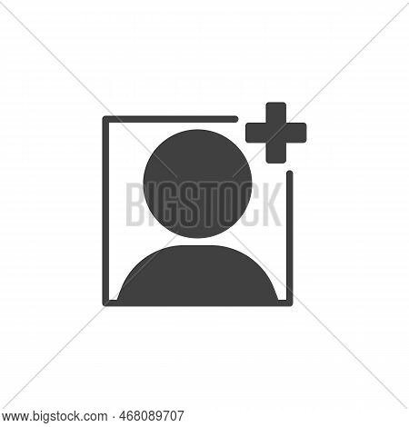 Add Contact Vector Icon. Filled Flat Sign For Mobile Concept And Web Design. Create User Contact Gly
