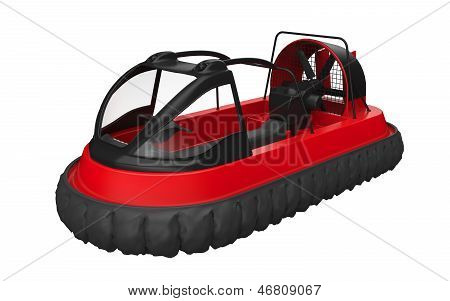 Hovercraft rosso isolato