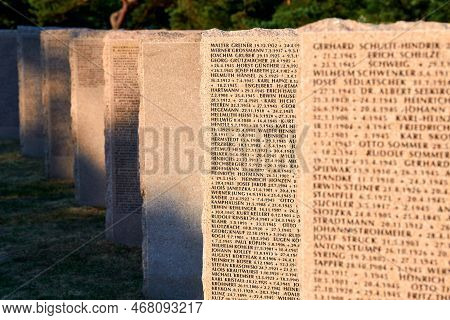 Baltiysk, Russia - 07.30.2021 - Memorials With Names Of Fallen Soldiers During Eastern Front World W