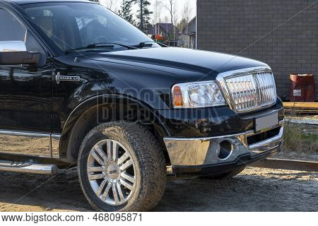Lincoln Mark Pickup Truck In Parking Lot Incity Near Building. Surgut, Russia - 19 June, 2022.