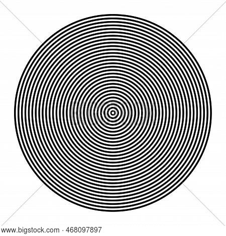 Concentric Rings Pattern In Circle Shape. Abstract Design Element. Vector Art.