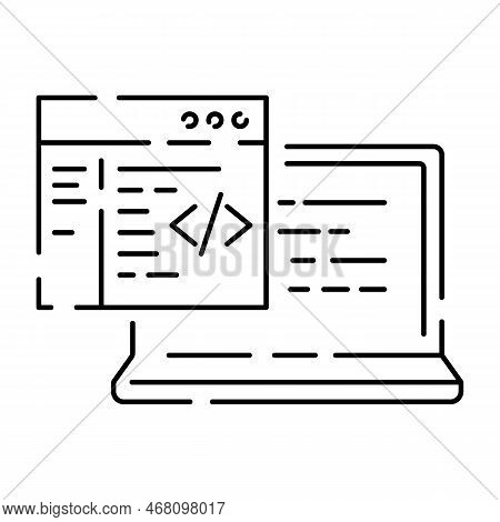 Code Icon In Trendy Flat Style Isolated. Coding And Programming Line Icon. Code Symbol For Your Web 