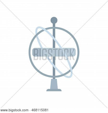 Gyroscope Icon Flat Vector. Gyroscope Sensor. Gyro Momentum Isolated