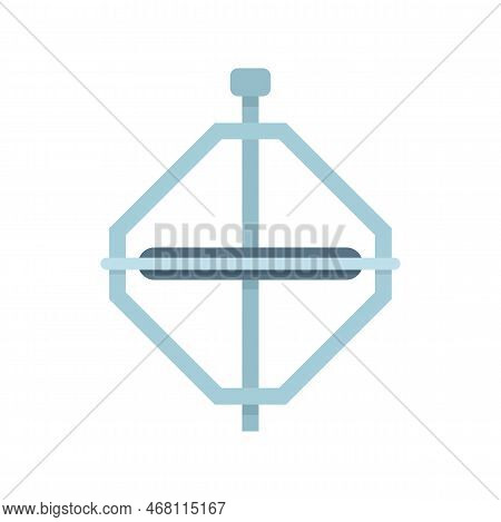 Steel Gyroscope Icon Flat Vector. Sensor Stand. Gyro Gravity Isolated