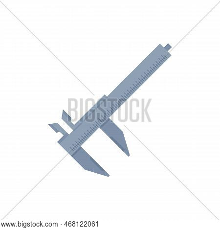 Vernier Caliper Icon Flat Vector. Dial Calliper. Micrometer Tool Isolated