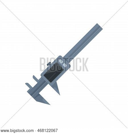 Digital Caliper Icon Flat Vector. Calliper Vernier. Micrometer Instrument Isolated