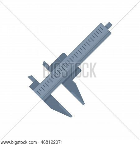 Caliper Tool Icon Flat Vector. Dial Calliper. Micrometer Scale Isolated