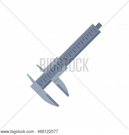 Caliper Scale Icon Flat Vector. Calliper Vernier. Micrometer Tool Isolated