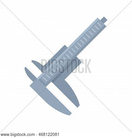 Precision Caliper Icon Flat Vector. Calliper Vernier. Micrometer Measure Isolated