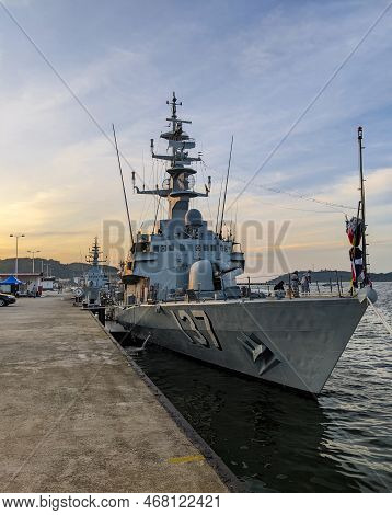 Lumut, Perak, December 29 2022 : Royal Malaysian Navy Ships Exhibited To The Public At The Armada Op