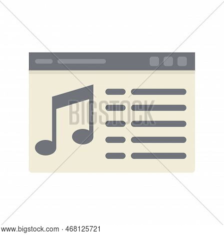 Web Playlist Icon Flat Vector. Play Layout. Multimedia App Isolated