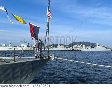 Lumut, Perak, December 29 2022 : Royal Malaysian Navy Ships Exhibited To The Public At The Armada Op