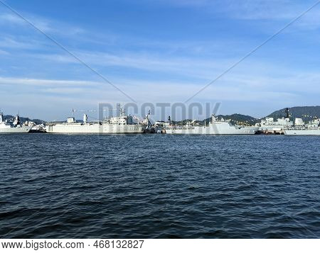 Lumut, Perak, December 29 2022 : Royal Malaysian Navy Ships Exhibited To The Public At The Armada Op
