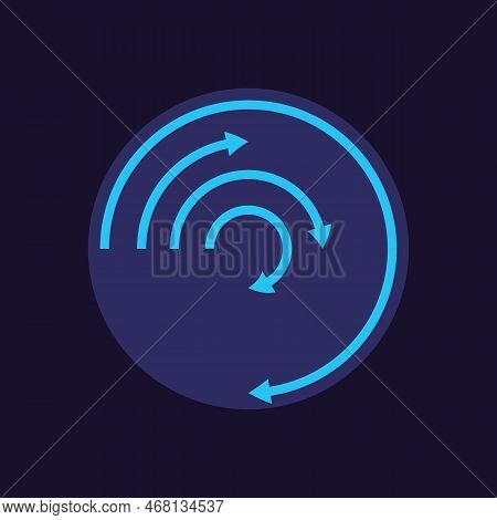 Circular Infographic Chart Design Element For Dark Theme. Companies Performance. Customizable Graph 