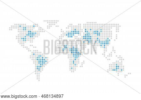 Map Infographic Chart Design Element. Population Density. Dots Indicators. Customizable Graph For St