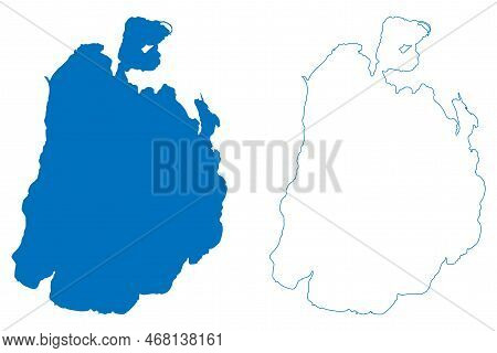 Lake Langano (africa, Federal Democratic Republic Of Ethiopia) Map Vector Illustration, Scribble Ske