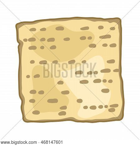 Illustration Of Matzah Bread. Traditional Jewish Image For Design. Object In Decorative Style.