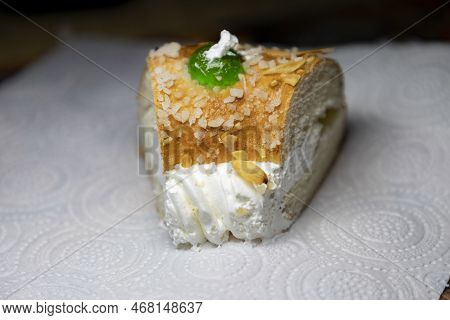 Roscón. Roscon De Reyes. Kingcake. Bun Made With A Sweet Dough In The Shape Of A Toroid Decorated Wi